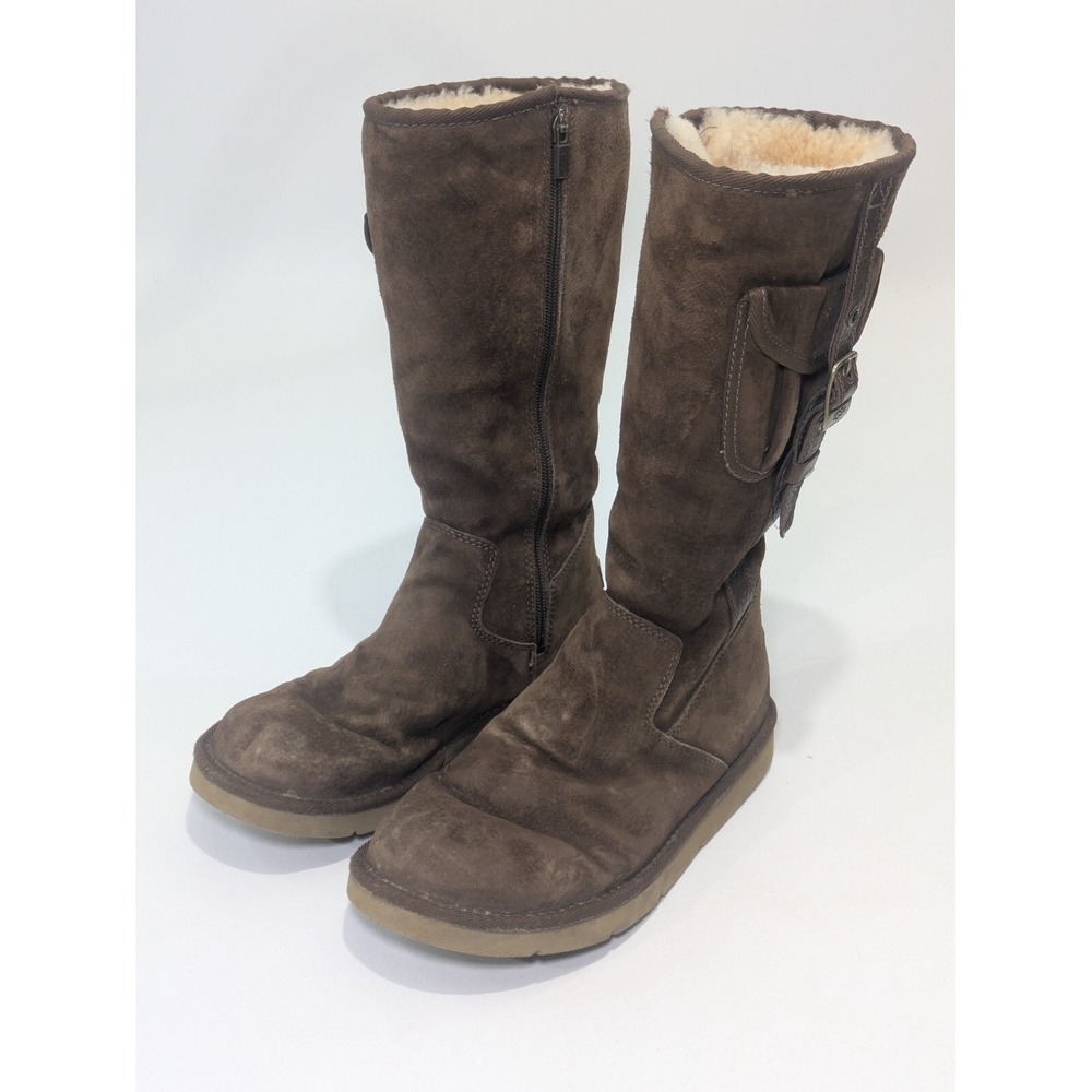 UGG Australia Women's 1895 Retro Cargo Tall Zip Brown Sheepskin Boots, 8‎
